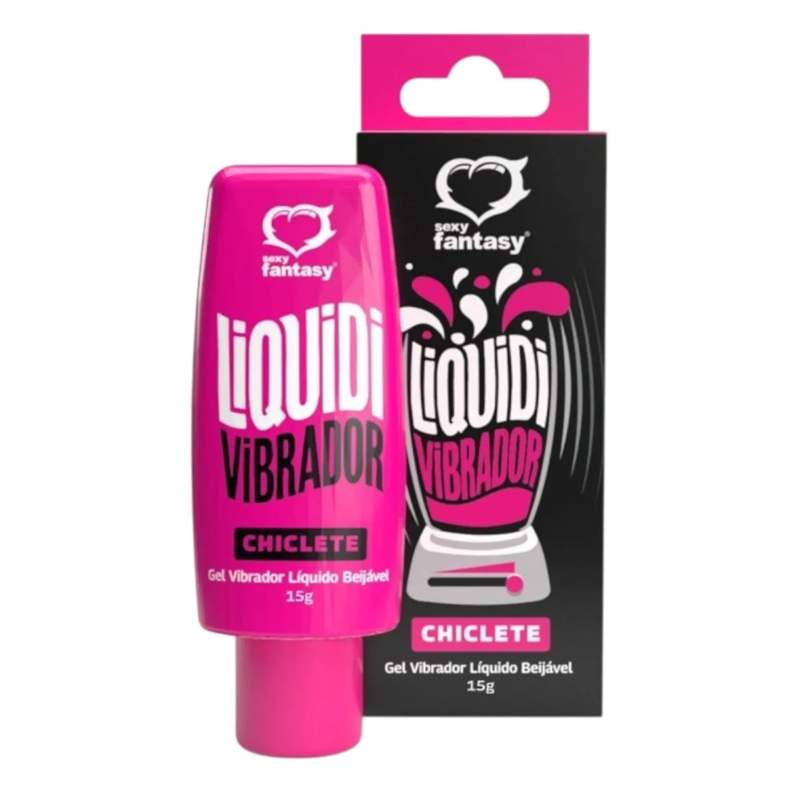 Liquidi Vibrador sabor Morando e sabor Chiclete - detalhe