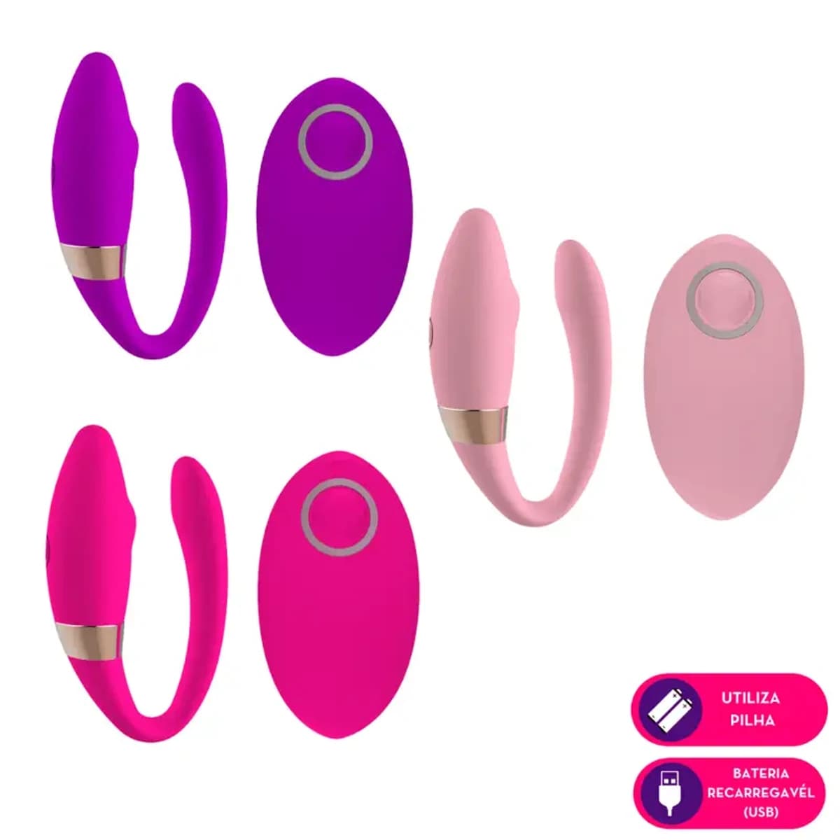 Vibrador casal com controle remoto MLCV1053