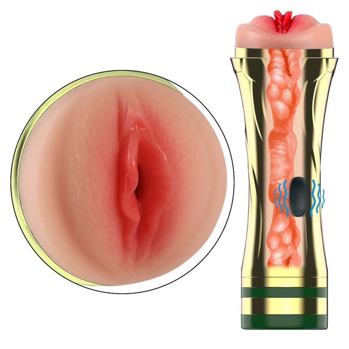 Masturbador lanterna masculino, em formato de vagina