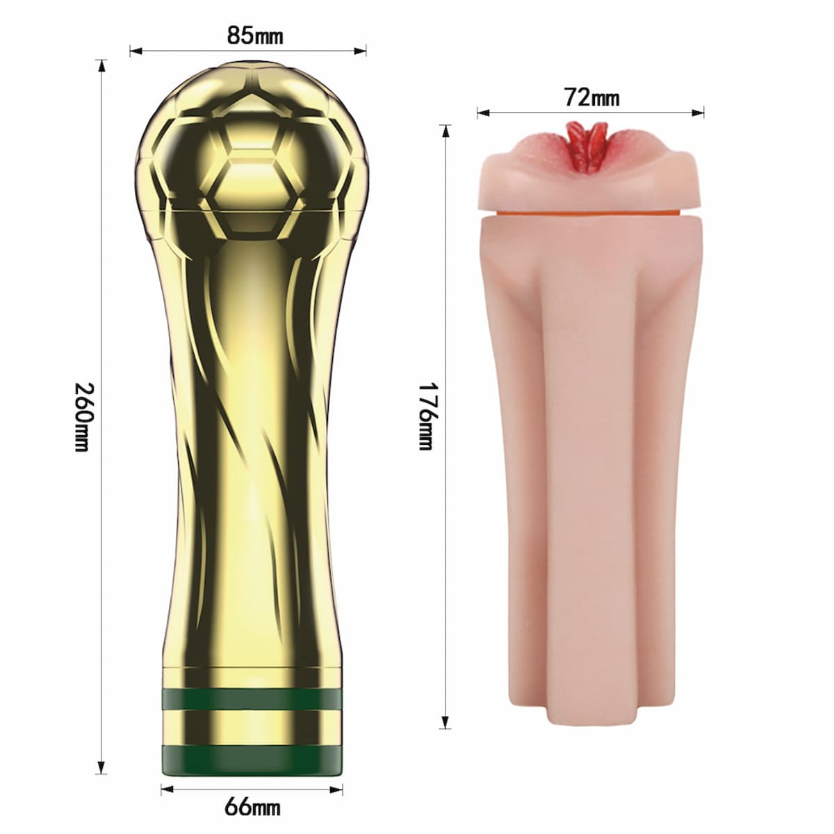 Masturbador lanterna masculino, em formato de vagina - detalhe