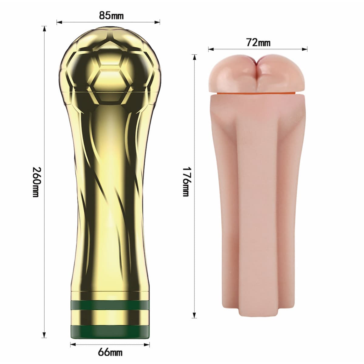 Masturbador lanterna masculino, em formato de ânus - TROPHY CUP - VIPMIX - detalhe